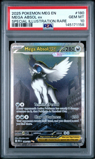 2025 Pokemon Meg En-Mega Evolution Special Illustration Rare Mega Absol Ex #180 PSA 10