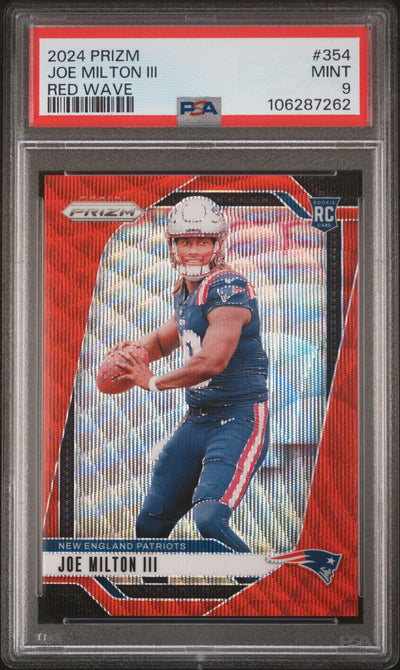 2024 Panini Prizm Red Wave Joe Milton III #354 /149 PSA 9