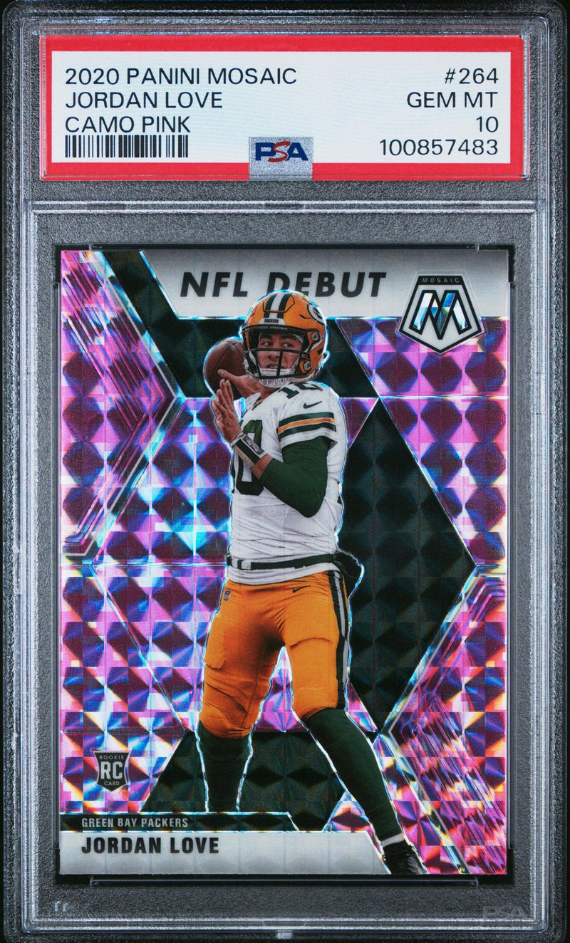2020 Panini Mosaic Camo Pink Mosaic Jordan Love #264 PSA 10