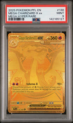2025 Pokemon Mega Evolution Phantasmal Flames Mega Hyper Rare Mega Charizard X Ex #130 PSA 9