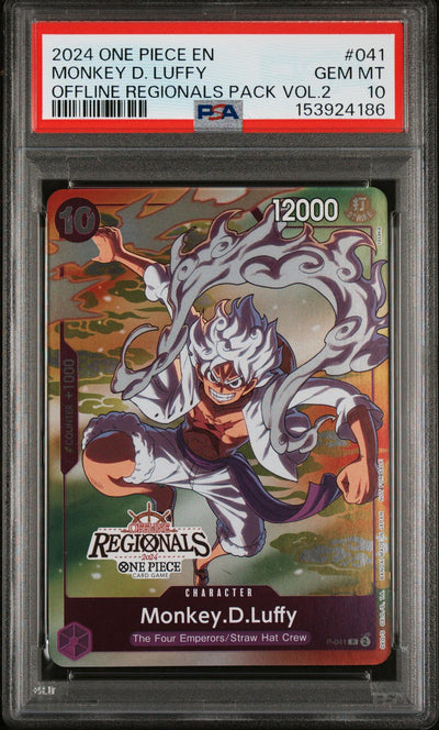 2024 One Piece Promos Offline Regionals Pack Volume 2 Monkey D. Luffy #P-041 PSA 10 153924186