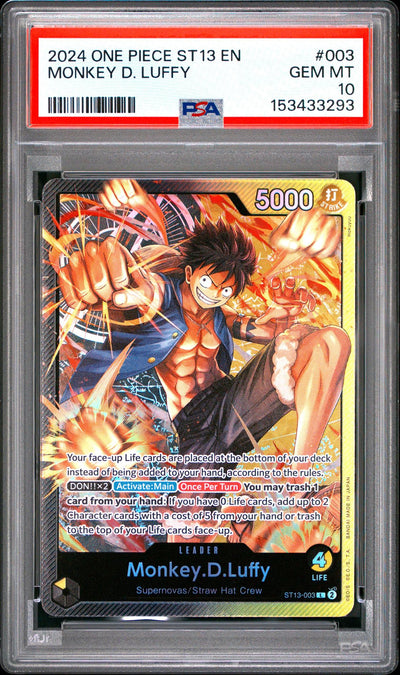 2024 One Piece Ultra Deck the Three Brothers Monkey D. Luffy #ST13-003 PSA 10