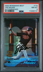 2002 Bowman's Best Autograph Joe Mauer #110 PSA 8