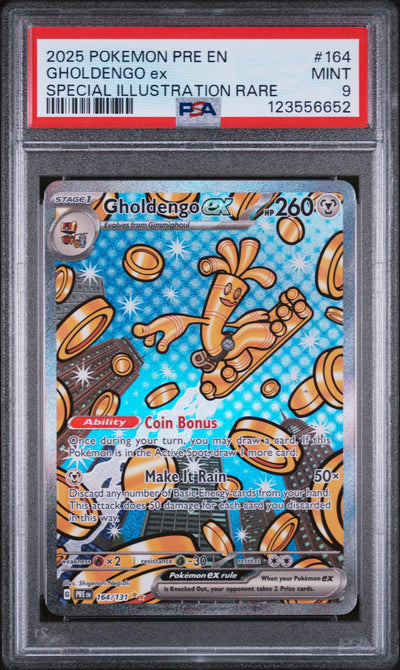 2025 Pokemon Prismatic Evolutions Special Illustration Rare Gholdengo Ex #164 PSA 9