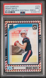 2024 Donruss Optic Rated Rookie Preview Football Emoji Drake Maye #379 PSA 9