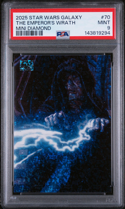 2025 Topps Chrome Star Wars Galaxy Mini Diamond the Emperor's Wrath #70 PSA 9