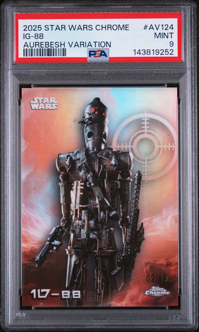 2025 Topps Chrome Star Wars Aurebesh Variation Ig #AV124 /99 PSA 9