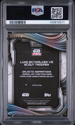 2025 Topps Chrome Star Wars Galaxy Galactic Inspirations Atomic Refractor Luke Skywalker Vs Scout Trooper #SWIN-3 /150 PSA 9