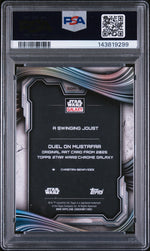 2025 Topps Chrome Star Wars Galaxy Duel On Mustafar A Swinging Joust #DOM-10 PSA 9