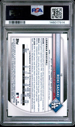 2025 Bowman Chrome Mega Box Prospects Red Refractor Roki Sasaki #12 /5 PSA 8
