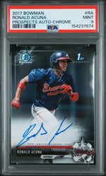 2017 Bowman Chrome Prospect Autograph Ronald Acuna #CPA-RA PSA 9