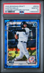 2020 Bowman Draft Sapphire Chrome Austin Wells #BD56 PSA 10