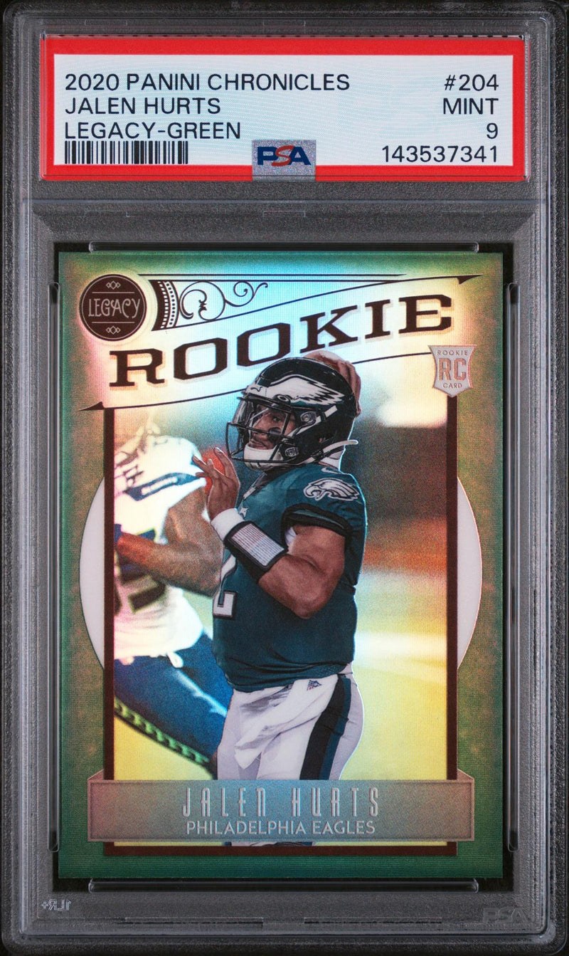 2020 Panini Legacy Green Jalen Hurts #204 /49 PSA 9