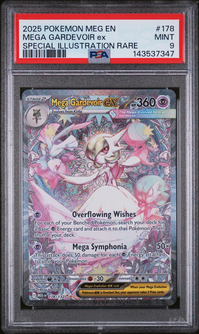 2025 Pokemon Mega Evolution Special Illustration Rare Mega Gardevoir Ex #178 PSA 9