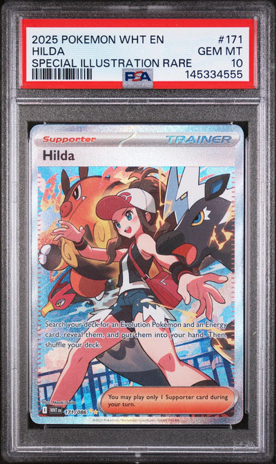 2025 Pokemon Scarlet and Violet White Flare Special Illustration Rare Hilda #171 PSA 10