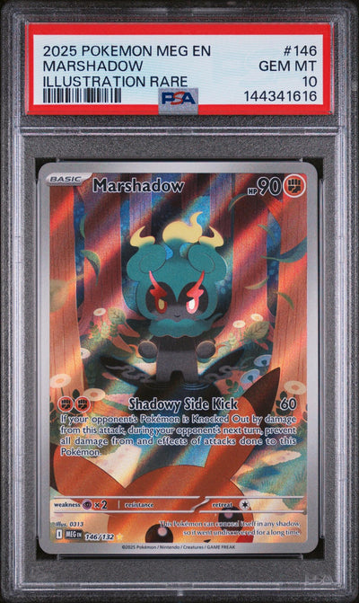 2025 Pokemon Mega Evolution Illustration Rare Marshadow #146 /132 PSA 10