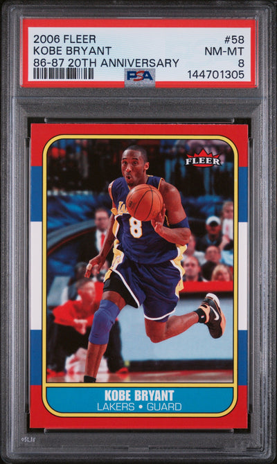 2006 Fleer 1986-87 20th Anniversary Kobe Bryant #58 PSA 8