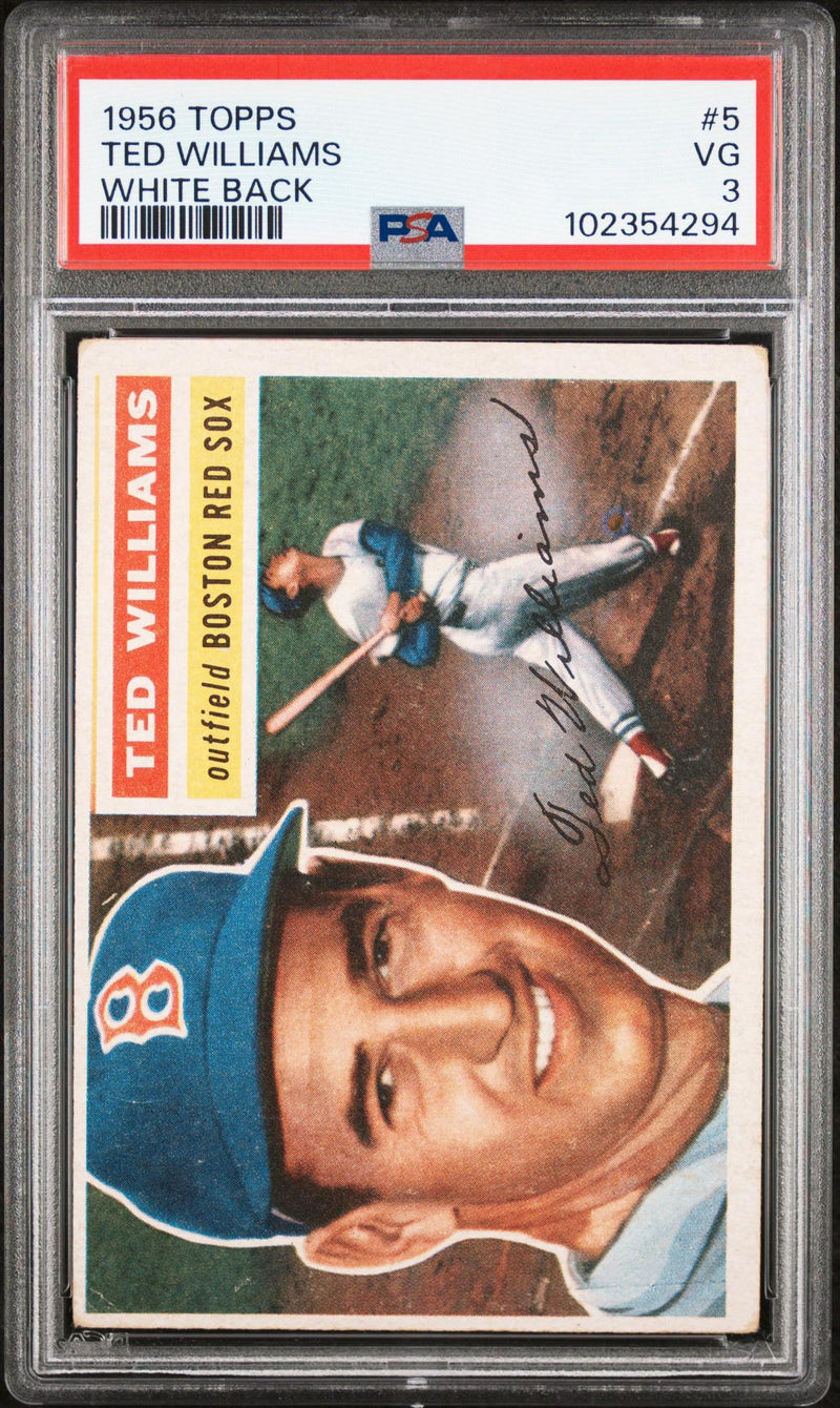 1956 Topps White Back Ted Williams #5 PSA 3