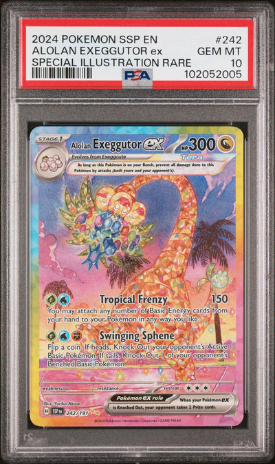 2024 Pokemon Surging Sparks Special Illustration Rare Alolan Exeggutor Ex #242 PSA 10