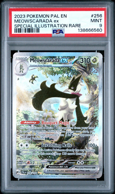 2023 Pokemon Scarlet and Violet Paldea Evolved Special Illustration Rare Meowscarada Ex #256 PSA 9