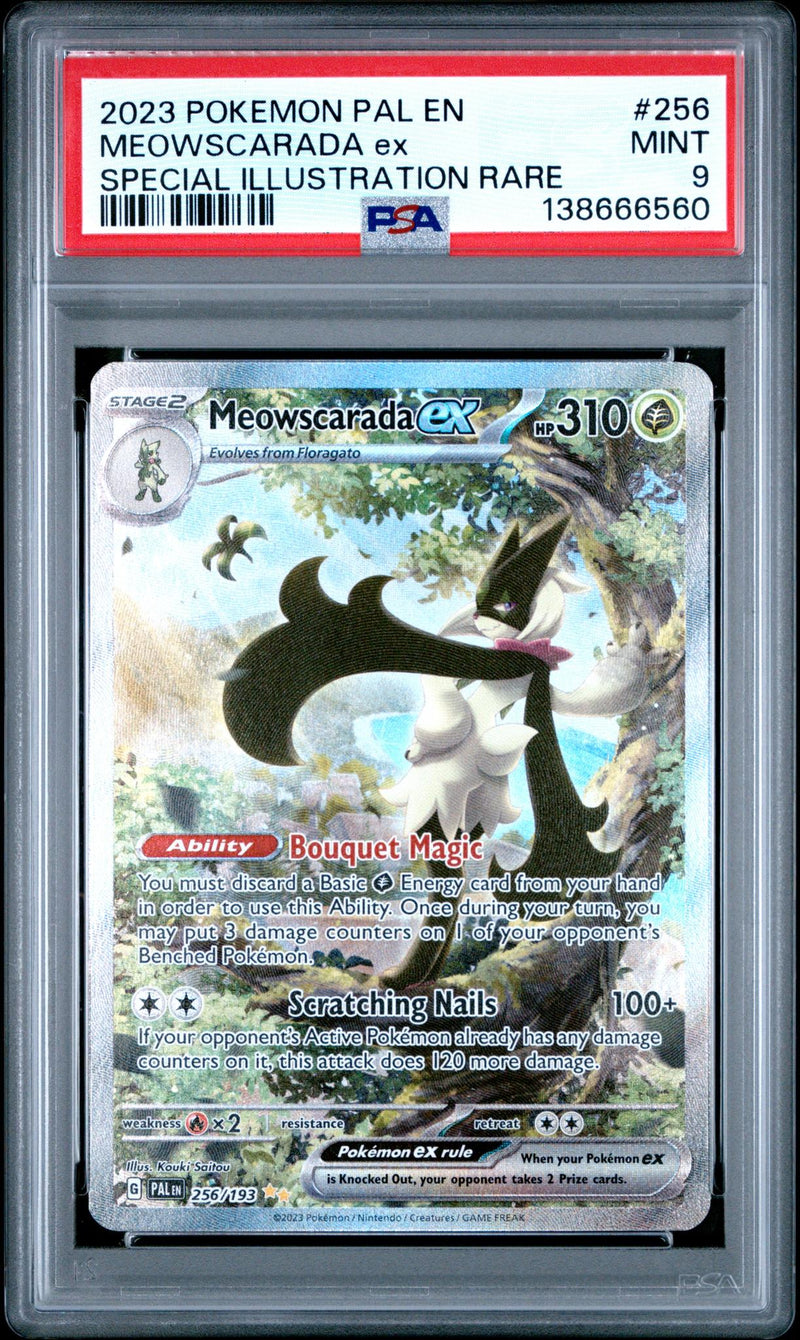 2023 Pokemon Scarlet and Violet Paldea Evolved Special Illustration Rare Meowscarada Ex #256 PSA 9