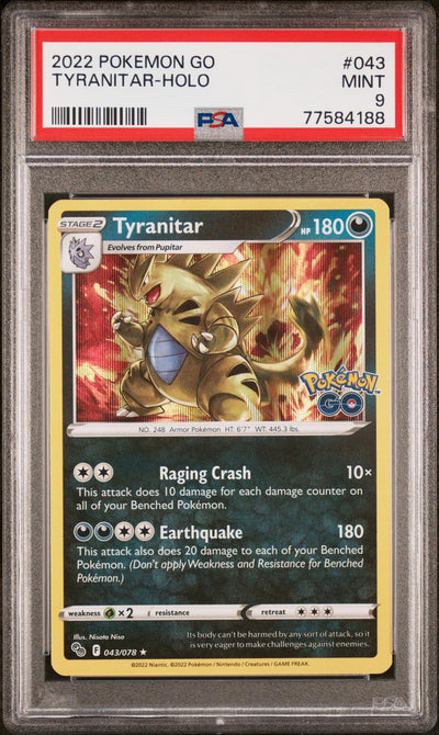 2022 Pokemon Go Thai Tyranitar #43 PSA 9