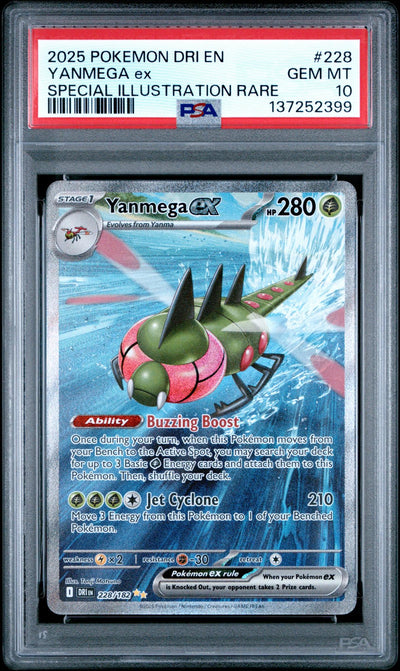 2025 Pokemon Destined Rivals Special Illustration Rare Yanmega Ex #228 PSA 10