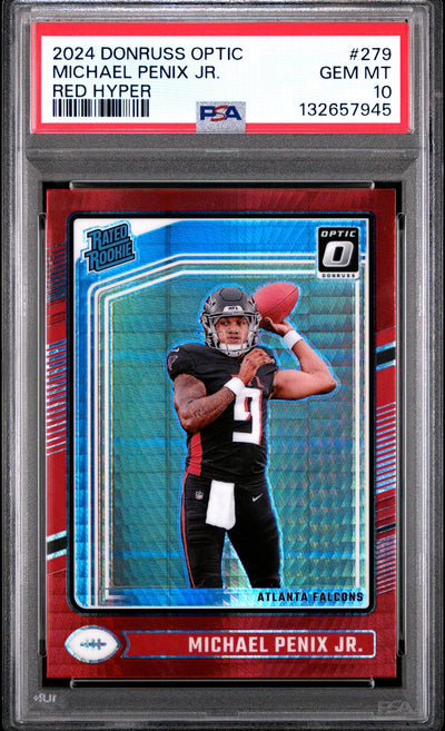 2024 Optic Red Hyper Michael Penix Jr. #279 PSA 10
