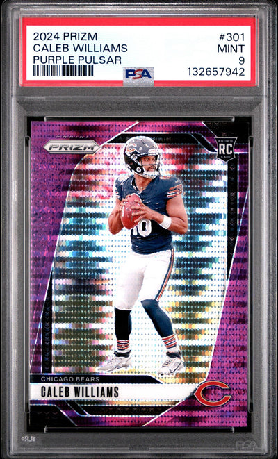 2024 Panini Prizm Purple Pulsar Prizm Caleb Williams #301 PSA 9