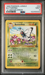 1999 Pokemon Jungle 'D' 1st Edition Error Butterfree #33 PSA 9