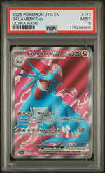 2025 Pokemon Scarlet and Violet Journey Together Ultra Rare Salamence Ex #177 PSA 9