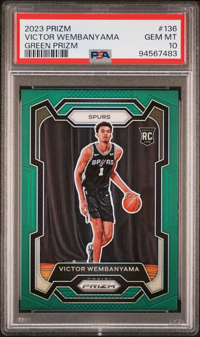 2023 Panini Prizm Green Prizm Victor Wembanyama #136 PSA 10