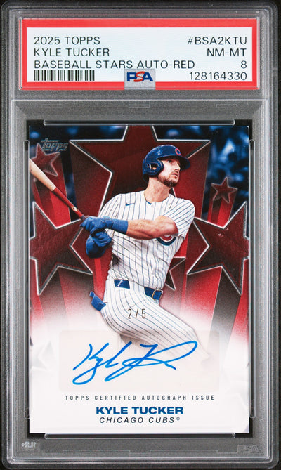 2025 Topps Baseball Stars Autographs Series 2-Red Kyle Tucker #BSA2KTU /5 PSA 8