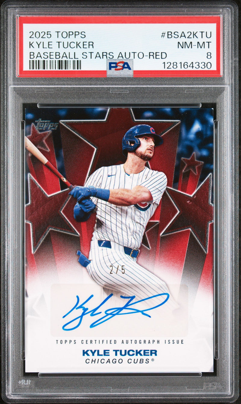 2025 Topps Baseball Stars Autographs Series 2-Red Kyle Tucker #BSA2KTU /5 PSA 8
