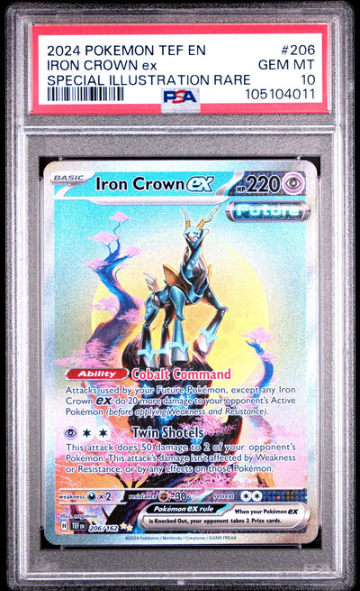 2024 Pokemon Scarlet and Violet Temporal Forces Special Illustration Rare Iron Crown Ex #206 PSA 10