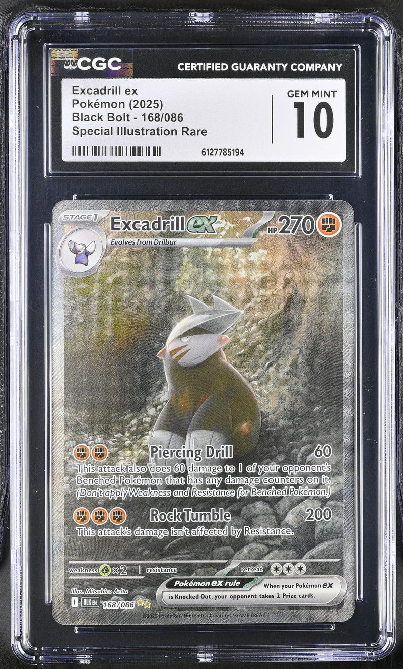2025 Pokemon #168/086 Excadrill ex Special Illustration Rare CGC 10