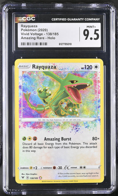 2020 Pokemon #138/185 Rayquaza Vivid Voltage CGC 9.5