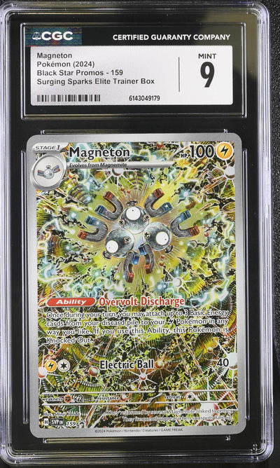 2024 Black Star Promos #159 Magneton Surging Sparks Elite Trainer Box CGC 9