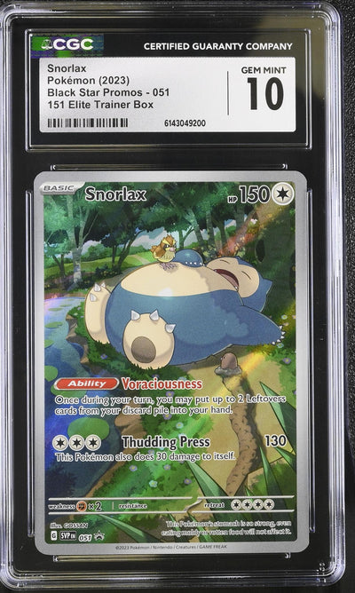 2023 Black Star Promos #051 Snorlax 151 Elite Trainer Box CGC 10