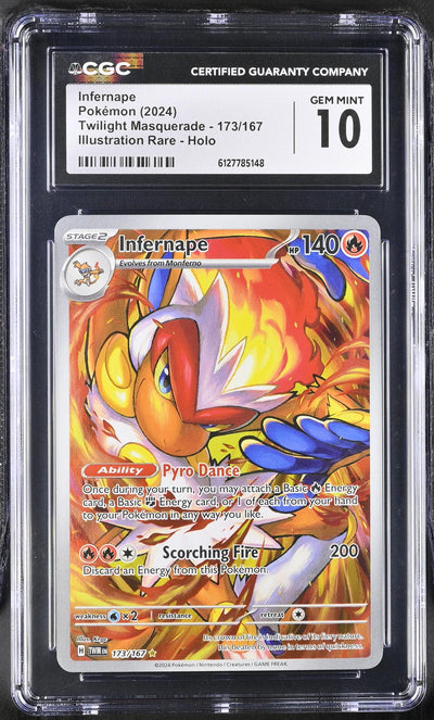 2024 Pokemon #173/167 Infernape Twilight Masquerade CGC 10
