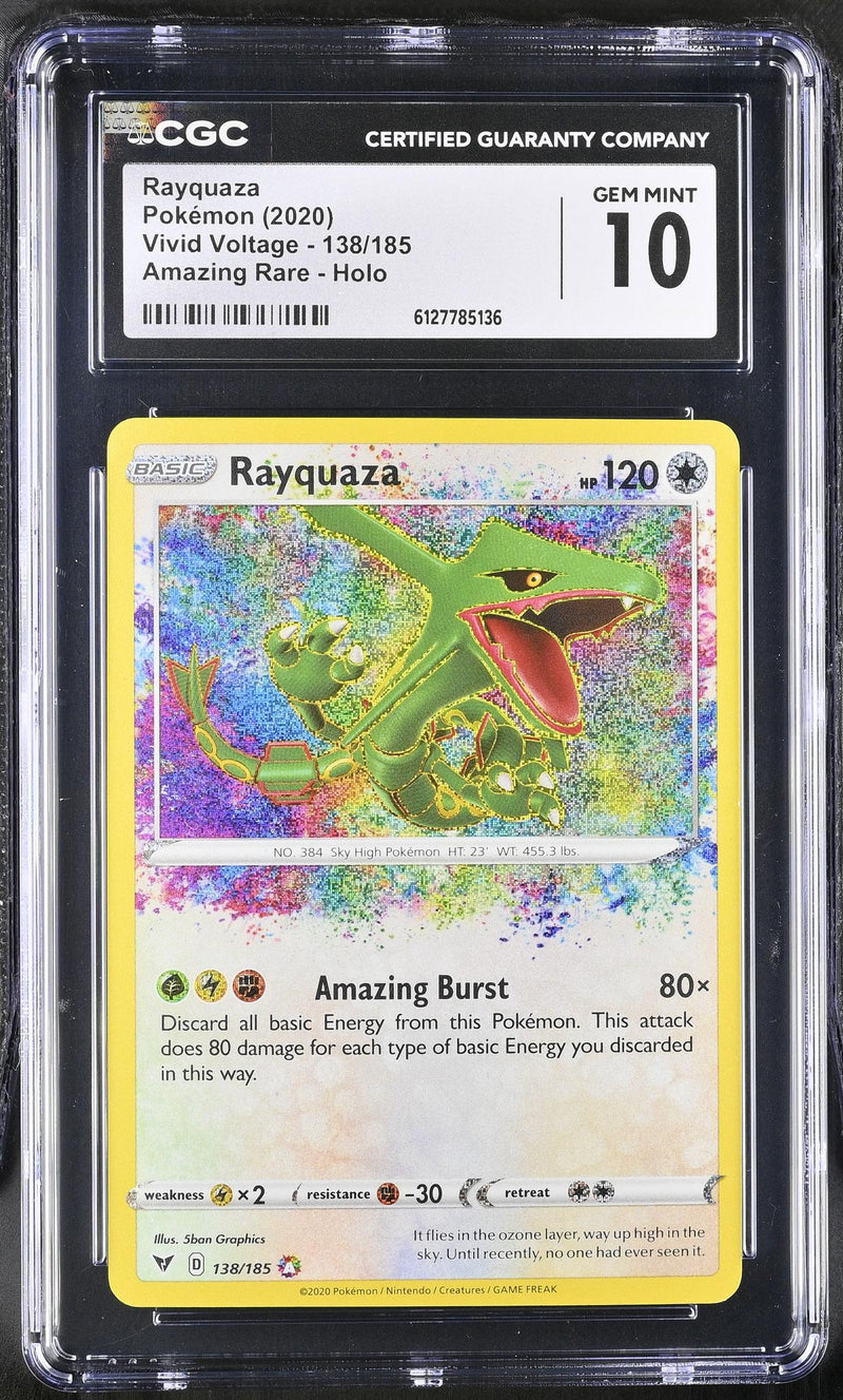2020 Pokemon #138/185 Rayquaza Vivid Voltage CGC 10