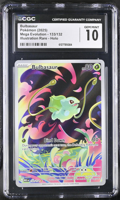 2025 Pokemon #133/132 Bulbasaur Illustration Rare - Holo /132 CGC 10