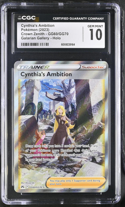 2023 Pokemon #GG60/GG70 Cynthia's Ambition Galarian Gallery - Holo CGC 10