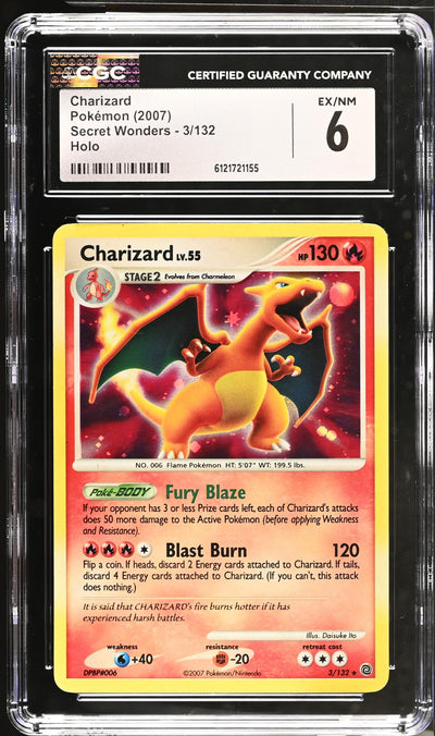 2007 Pokemon #3/132 Charizard Secret Wonders CGC 6