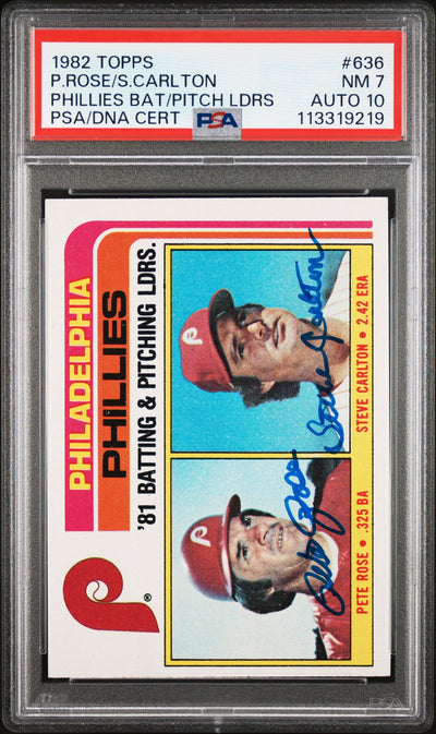 1982 Topps Pete Rose/Steve Carlton #636 PSA 7