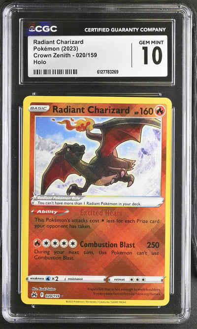 2023 Crown Zenith #020/159 Radiant Charizard Radiant CGC 10