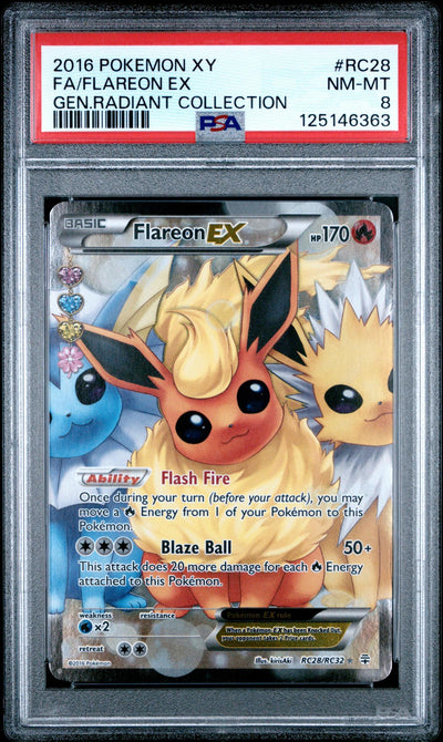 2016 Pokemon XY Generations Radiant Collection Flareon Ex #RC28 PSA 8