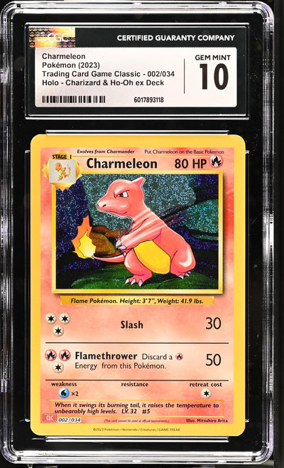 2023 Pokemon #002/034 Charmeleon Charizard & Ho-Oh ex Deck CGC 10