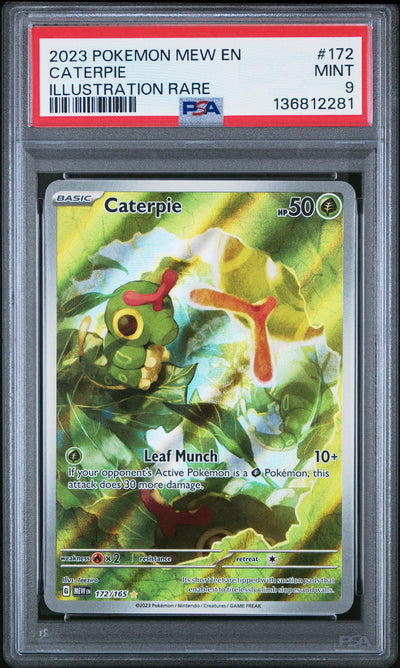 2023 Pokemon Mew Illustration Rare Caterpie #172 PSA 9