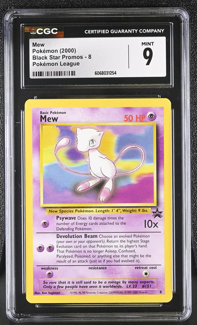 2000 Black Star Promos #8 Mew Pokemon League CGC 9